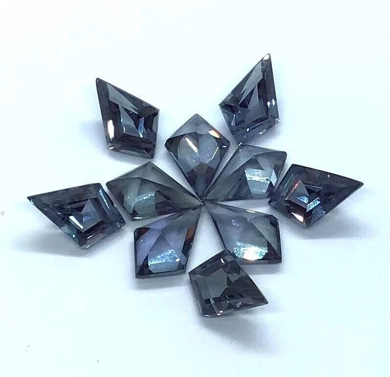 Kite Alexandrite AAA Synthetic Crystal Nano Faceted Gemstone Size 6x9mm to9x16mm - Image 1 of 4