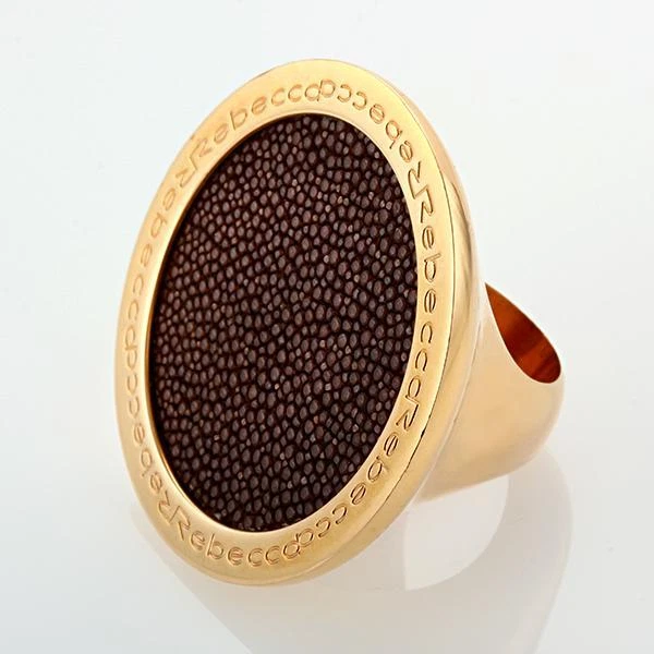 Nuevo Anillo Medallón Cuero Grabado Diamante Rebecca ~ Talla 8 Foto 1 de 1