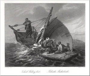 Türkische Fischerbarke. Originaler Stahlstich, von French um 1850 - Picture 1 of 2