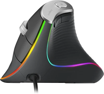 Nulea M504 Wired Vertical Mouse, USB Ergonomic Optical Mouse with 4 A-Grey  - Image 1 of 4