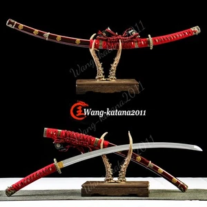 Espada Katana Samurai Japonesa Afilada Lista para Batalla T10 Roja Real Tachi Big Radian - Imagen 1 de 10