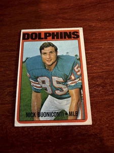 Topps #43 1972 Nick Buoniconti Salón de la fama. En muy buen estado/ex - Imagen 1 de 2