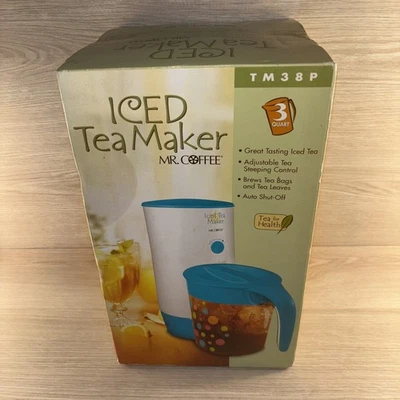 Jarra de lunares verde azulado para tetera helada Mr Coffee 3 cuartos de galón TM38P nueva en caja sellada Foto 1 de 4