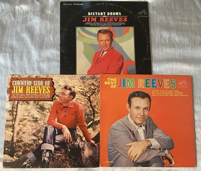 Lot Of 3 Jim Reeves The Best Of, Distant Drums, Country Side Of 1960’s - Imagem 1 de 4