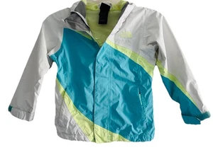 The North Face Hyvent Hoodie Jacket Girls Size 5 XXS White Hooded Full Zip - Picture 1 of 7