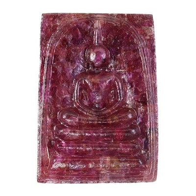 Handmade Gautama Buddha Thai Figure Statue Natural Red Ruby 39.05ct 30x21mm - Image 1 of 4