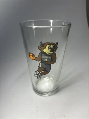 Vintage CU Buffaloes 5.5'' Glass - University of Colorado Basketball Ralphie - Image 1 of 4