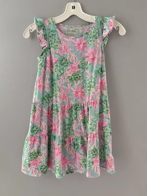 Lilly Pulitzer Brynn Dress Size L 8/10 Blue Pink Green Sleeveless So Shellegant - Image 1 of 4