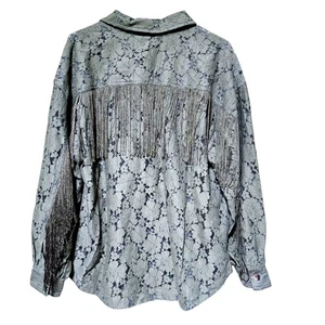 Camisa Shyanne Western Abotonada Talla S Floral Encaje Borlas Bolsillos Gran Tamaño - Imagen 1 de 8