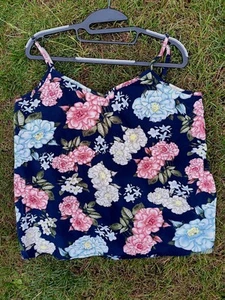 Hemdchen Blumen Spaghettiträger Gr. 44 - Bild 1 von 5