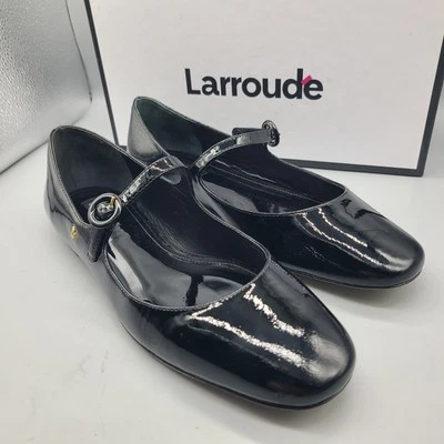 Larroude Blair Mujer Ballet Pisos Negro Charol Mary Jane Talla 9.5 Nuevo Foto 1 de 4