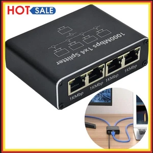 1 bis 4 Ethernet-Splitter, 1000 Mbit/s, RJ45-Splitter, LAN-Splitter für Cat5/5e/ - Afbeelding 1 van 12