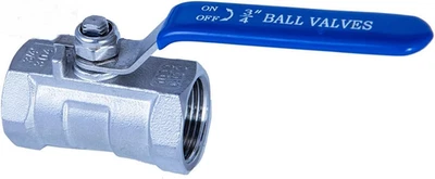 Stainless Steel Ball Valve 3/4 Inch NPT, Female to Female,1 PC Type Stand - Image 1 of 4