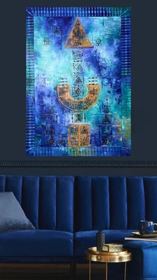 Pintura Abstracta Original "Migración" 140x100cm - Arte al óleo persa sobre lienzo Foto 1 de 4