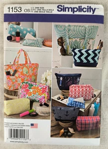 Simplicity Pattern 1153 Bags in Vaious Sizes Tote Pouch Cosmetic Travel - Picture 1 of 3