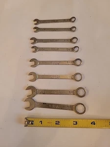 VINTAGE DUNLOP Steal Small Tiny 8 Piece WRENCH SET 3/8 5/16 1/4 7/32 Etc - Picture 1 of 5
