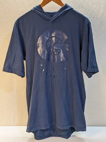 Men's Size Medium 🔥 Jordan Georgetown Hoyas Blue Dri-Fit Hoodie Shirt S/S Long Cover