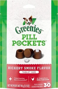 Greenies Pill Pockets Hickory Smoke Tablet Size 30 count Dog Medicine Treats - Picture 1 of 8