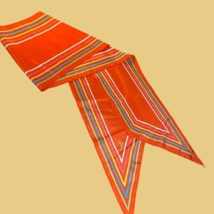 Sciarpa vintage Vera Neumann 100% poliestere multicolore a righe chevron - Foto 1 di 7