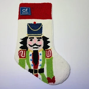 Christmas Stocking White Nutcracker Hat Hooked Wool 8.5" x 20" C&F Enterprises - Picture 1 of 15