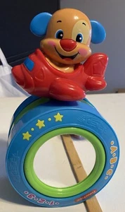 Fisher Price ABC 123 Music Roll Mirror Toy Weighted Puppy Airplane Learn Works - Picture 1 of 7