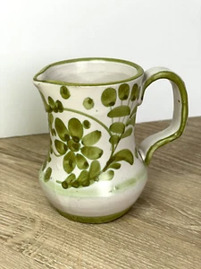 Holt Howard handbemalt Blumen Keramik Milchkännchen Krug grün signiert HH Italien 7202 - Bild 1 von 8
