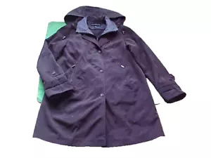 Portrait Brown Rain jacket Coat zip up, removable hood & Lining Size XS/PS/Small - Picture 1 of 5