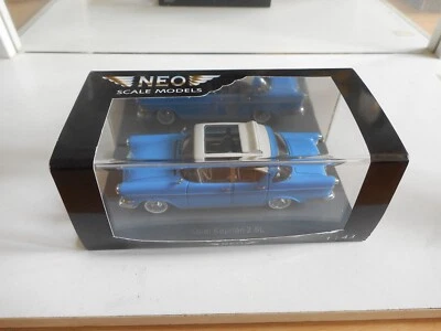 Neo Scale Models Opel Kapitan 2.5l en bleu au 1:43 en boite - Photo 1/2