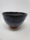 Studio Art Pottery Bowl with Shades of Blue Drip Glaze Artist Signed 3