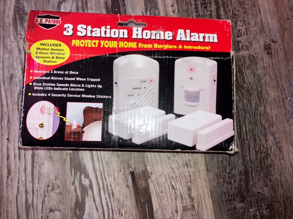 3 Station Home Alarm.  Door, Window And Motion, Central Monitor, Wireless - Image 1 of 1