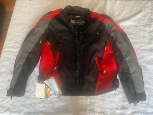 X Element Black/Red Motorcycle Jacket, Armor, Vented ,liner, Mens Lg, New, Tags - Picture 1 of 12