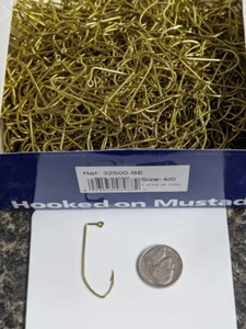 Gancho Plantilla Doblable Mustad 32500-BE 90o 1X Rubio Fuerte - Talla 4/0 Caja 1.000 - Imagen 1 de 3