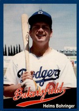 1991 Bakersfield Dodgers Cal League #24 Helms Bohringer Mineola New York NY Card