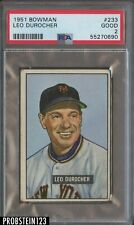 1951 Bowman #233 Leo Durocher New York Giants HOF PSA 2 GOOD Rare Vintage
