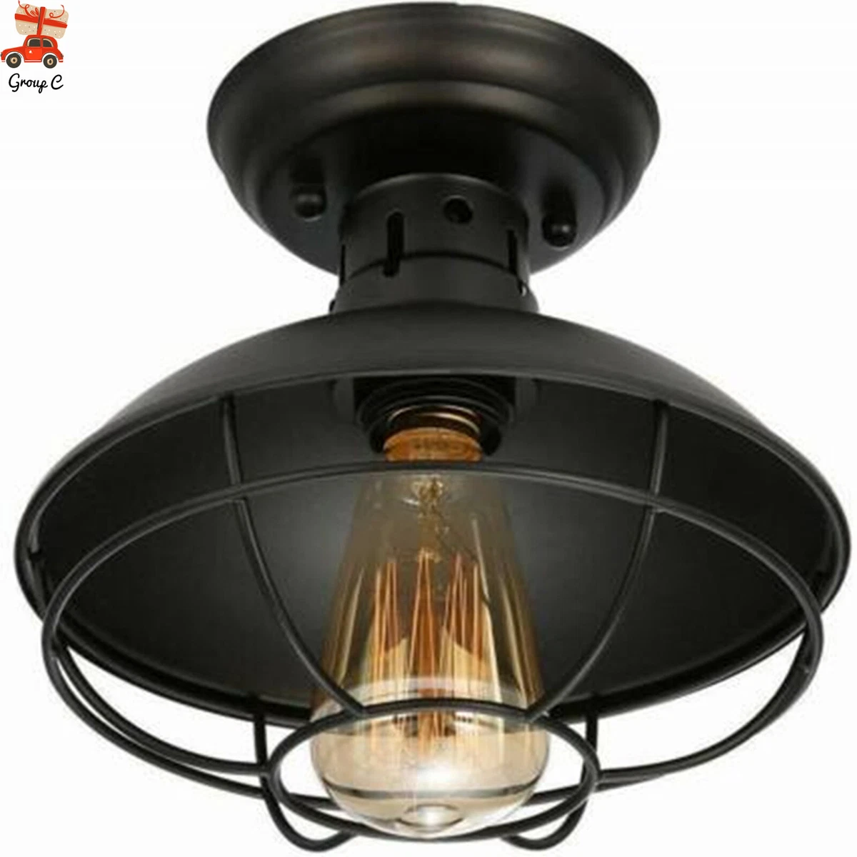 Pendelleuchte Industrie-Design – Schwarzer Metallkäfig, E27, 60 W, Für Küche, Wohnzimmer, Restaurant