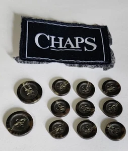11 Chaps REPLACEMENT BUTTONS Black Tan Swirl 4 Hole Plastic 13/16 5/8 - Picture 1 of 1