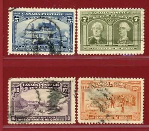 Canada 1908 #99-102, Quebec Tercentenary, Used, SCV $455.00 - Picture 1 of 2