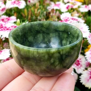 Cuenco tallado a mano de jade de África cristal pulido curación piedra preciosa natural pc51 - Imagen 1 de 7