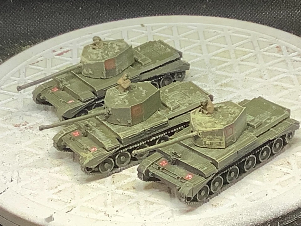 15mm Painted British WW II A 30 Challenger Plt (3 Tanks) - Image 1 of 4