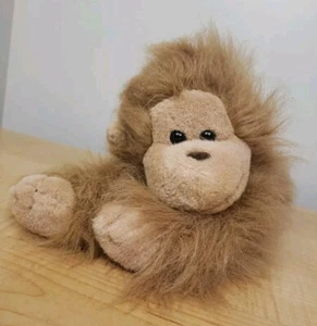 Vintage Gro-Well Long Haired Monkey Plush Korea Tan Brown Laying Down 17" 1990 - Picture 1 of 11