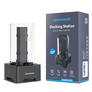 M.2 SSD Docking Station für alle M.2 SSDs NVMe+SATA, leise Lüfter f. Kühlung - Bild 1 von 13
