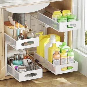 2-pack under sink organizer, 2-tier under sink organizer and storage, slide-o... - Picture 1 of 7