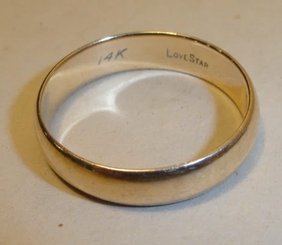 Alianza de boda Lovestar vintage de oro amarillo de 14k de 5 mm lisa para hombre 4,6 g talla 10,5 Foto 1 de 3