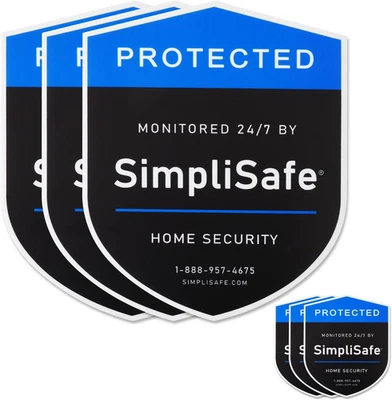 Letrero de patio de 3 piezas compatible con sistema de seguridad para el hogar Simplisafe y puerta de 3 piezas Foto 1 de 4