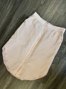 Madewell Skirt Women Medium Button Front Pink Silk Coquette - Picture 1 of 6