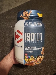 Dymatize ISO100 Hydrolyzed Protein Powder 100% Whey Isolate Fruity Pebbles 3/26 - Picture 1 of 7