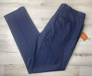 Tallia Slim Fit Flat Front Solid Blue Suit Dress Pants Men’s Size: 38Wx34L NWT! - Picture 1 of 13