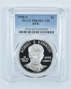 1998-S Robert F Kennedy Commemorative Dollar PR69 DCAM PCGS Blue Label *1227 - Picture 1 of 5