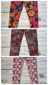 3 LuLaRoe Einheitsgröße OS und TC Damen Leggings gemischte Drucke Blumen abstrakt - Bild 1 von 22