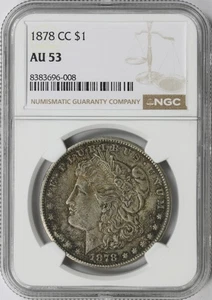 1878-CC $1 Morgan Silver Dollar NGC AU53 - Picture 1 of 4